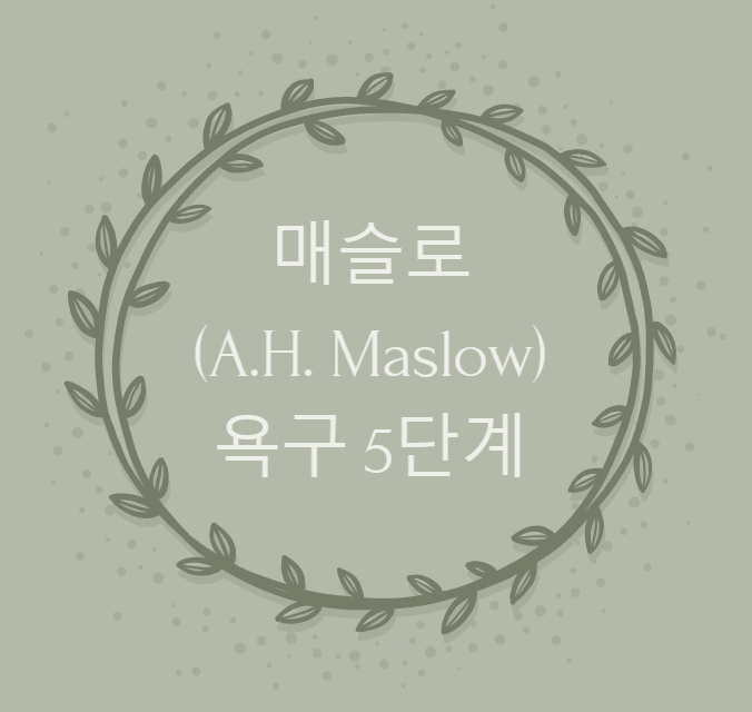 동기심리에 관한 매슬로(A.H. Maslow)의 욕구 5단계 설명