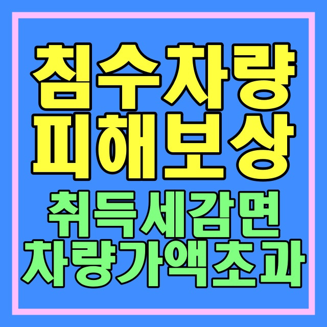 자동차 침수 피해 보상 방법_보험금 지급 못 받는 경우_자기차량 손해담보_차량 단독사고 손해보상 특약 570번