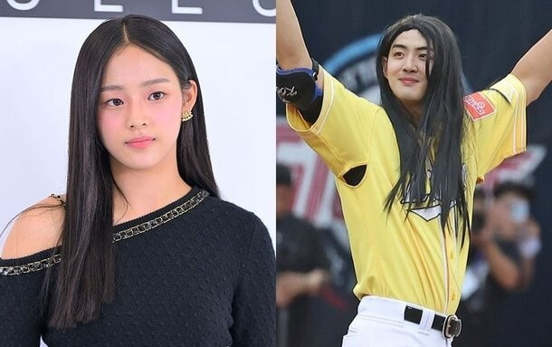 뉴진스 민지 구자욱 닮은꼴 올스타전 분장