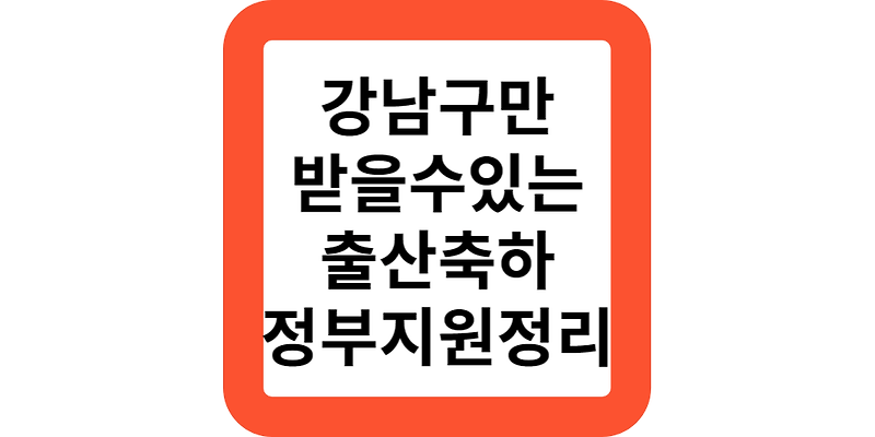 강남구만 받는 출산축하금 3가지(정부지원정리)