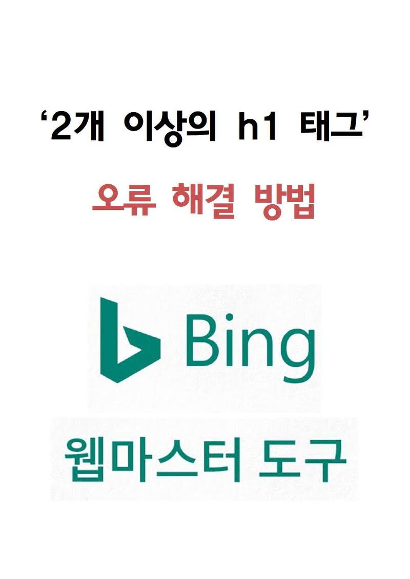 Bing URL 검사 '2개 이상의 h1 태크' (SEO 해결 방법)