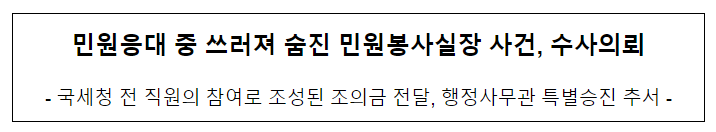 민원응대 중 쓰러져 숨진 민원봉사실장 사건, 수사의뢰