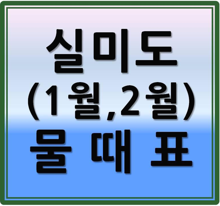 실미도 물때표(바닷길,바다갈라짐)2021년 [1월~2월]