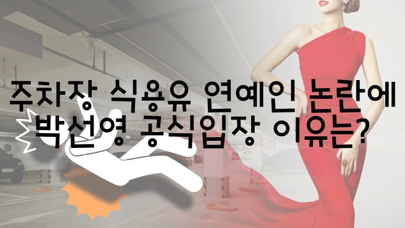 주차장 식용유 연예인논란에 박선영 공식입장 이유는?
