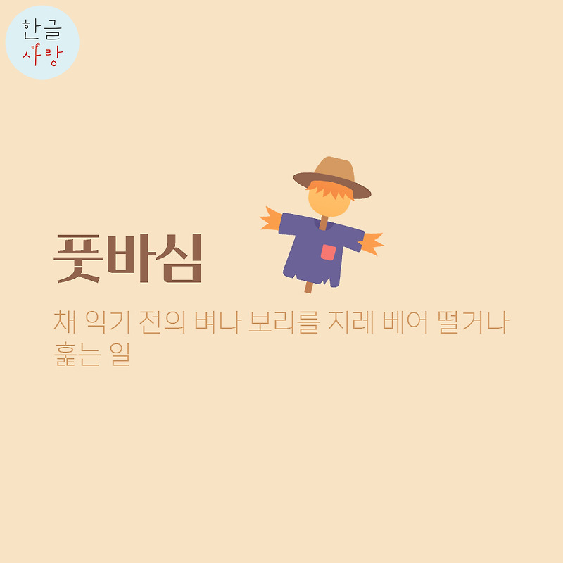 추수와 관련된 우리말 '풋바심'