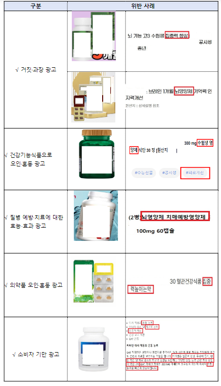 수험생·학부모를 현혹하는 식품·의약품 온라인 부당광고·불법판매 주의하세요!