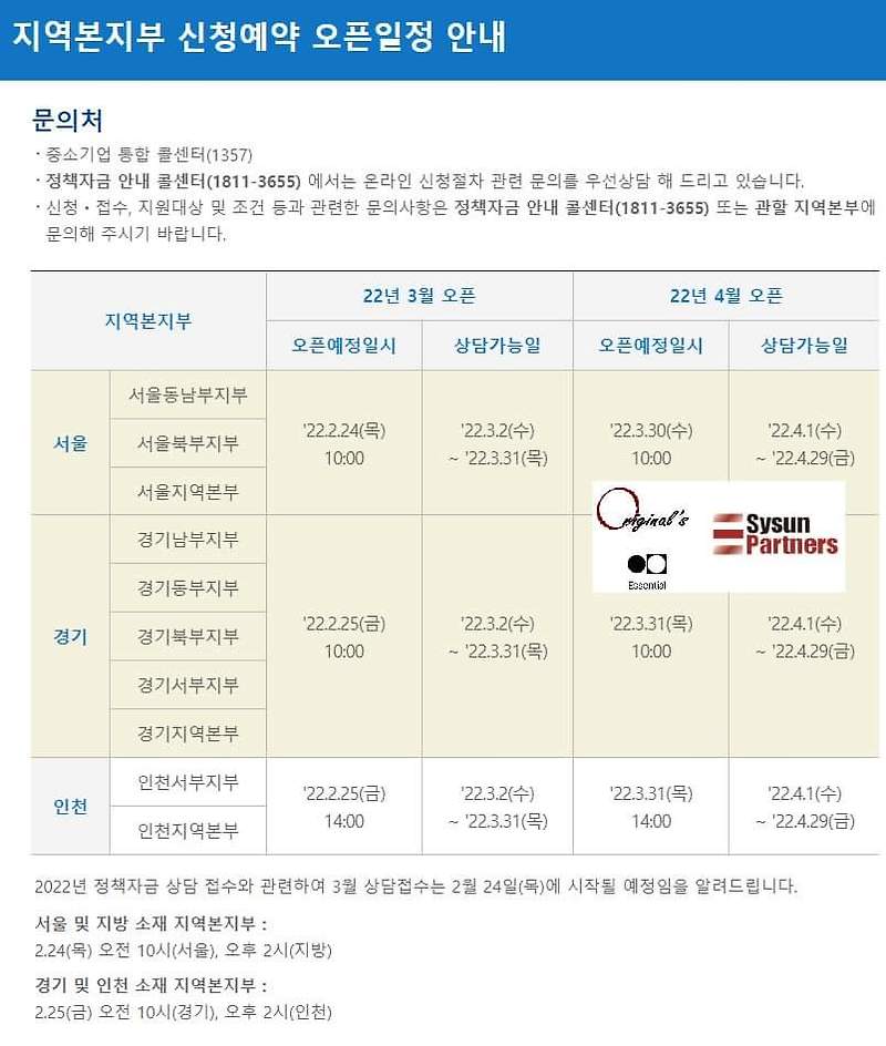 중진공정책자금  3월상담 일정