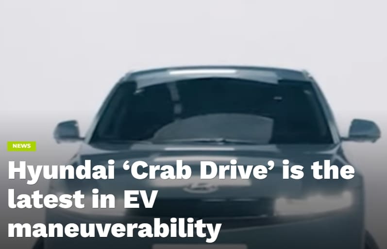 현대차의 놀라운 신기술 '크랩 드라이브' VIDEO: Hyundai ‘Crab Drive’ is the latest in EV maneuverability
