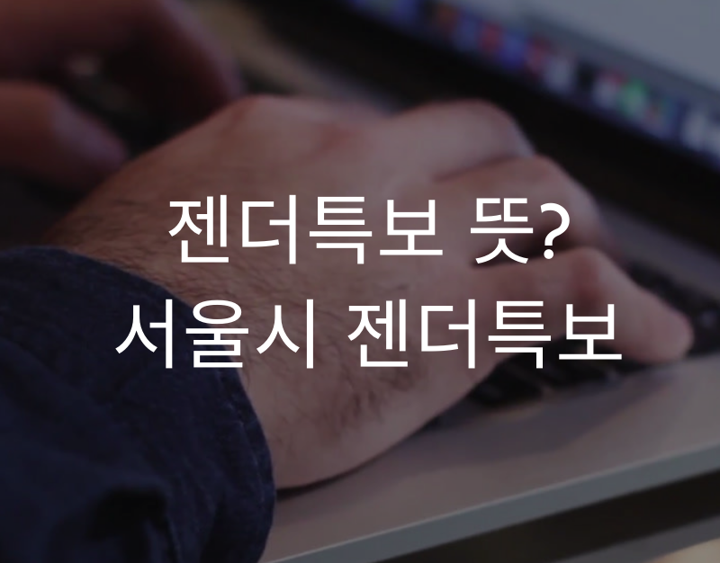 젠더특보 뜻 (+임순영, 서울시젠더특보 사태 요약)