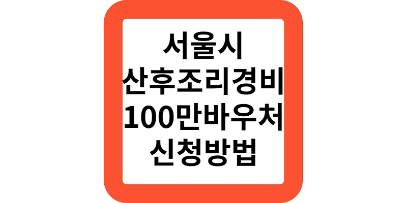 산후조리경비 바우처 대상 내용 조건 100만원 신청 방법(지원모음)