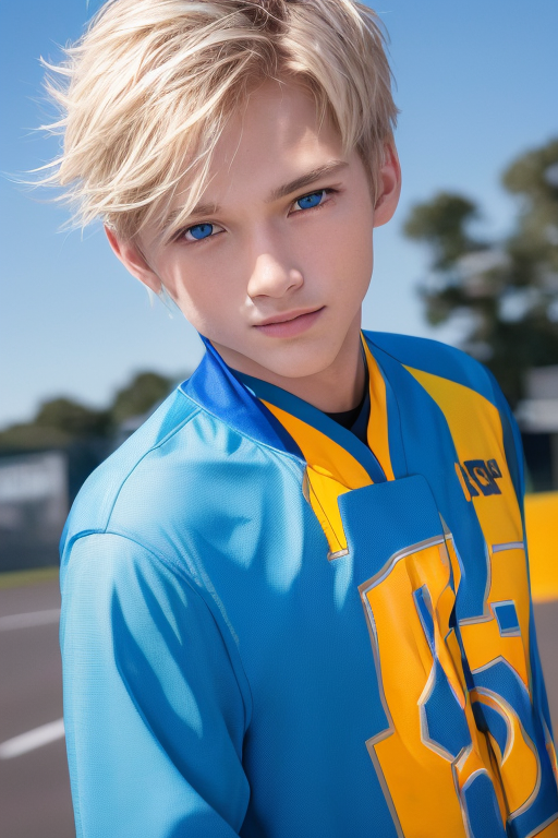 [Boy-109] blond hair and blue eyes teen man Ai images