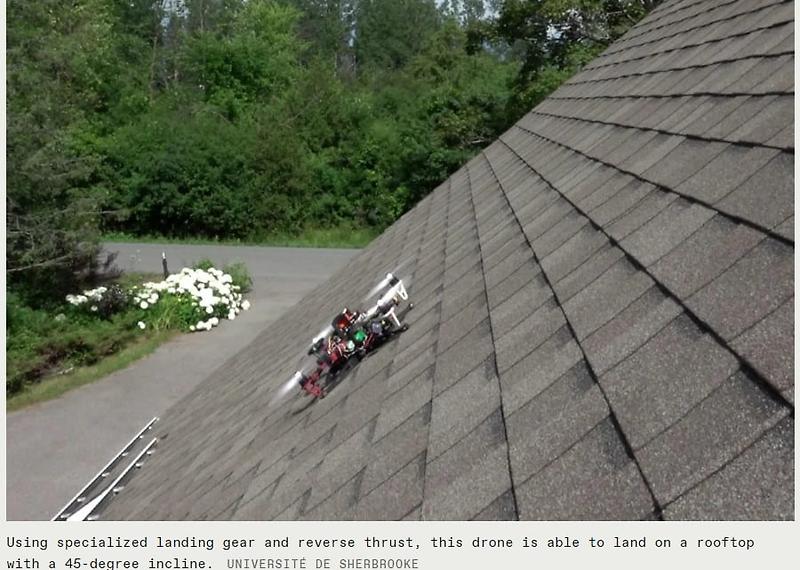 60도 급경사 지붕에 착륙한 드론  VIDEO: Drone Lands on Astonishingly Steep Surfaces