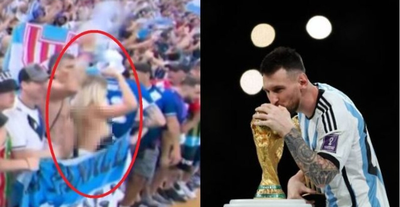 “사형감이다” 월드컵 우승에 흥분해 상반신 탈의한, 아르헨티나 女관중 '논란'