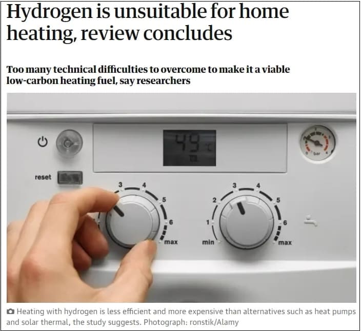 수소, 가정용 난방에 부적절 Home Heating With Hydrogen: Ill-Advised as It Sounds