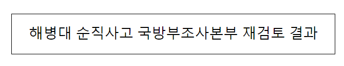 해병대 순직사고 국방부조사본부 재검토 결과