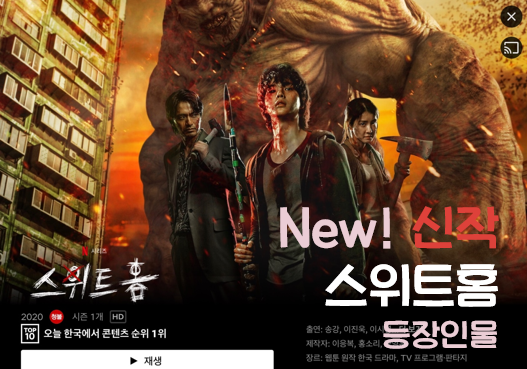 넷플릭스 콘텐츠 순위 1위 [스위트홈] 등장인물에 대해 알아보자