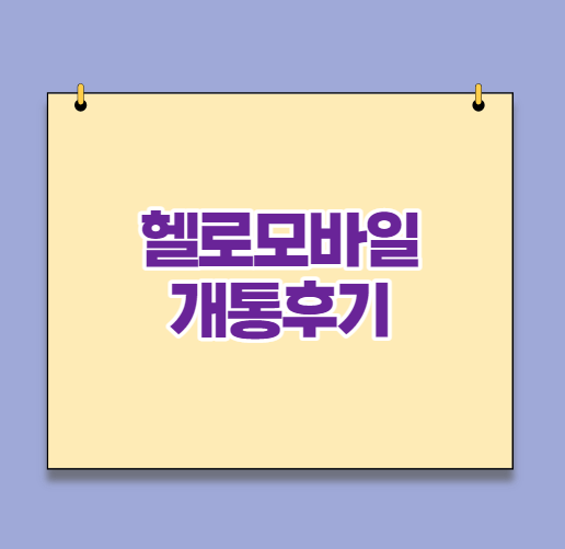 헬로모바일 요금제 유심배송 + 개통 후기