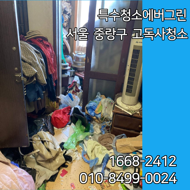 서울 중랑구 고독사 유품정리 소각 비용 가격 특수청소 에버그린