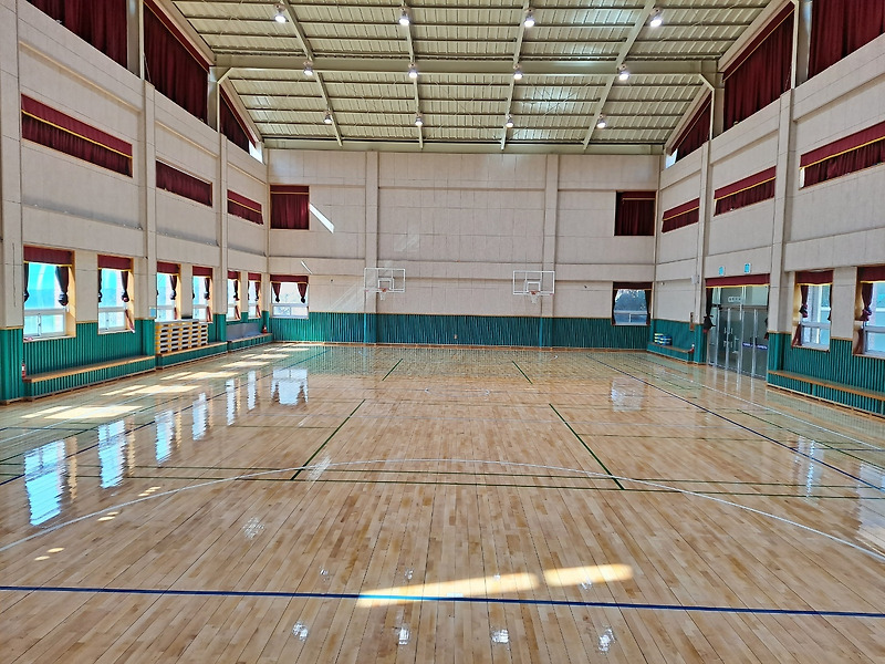 [날개스포츠] 아산금곡초등학교 체육관 후로링 샌딩(체육관 샌딩)  작업