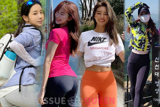 올해 대유행?....레깅스만 입고 등산하는 연예인들!!