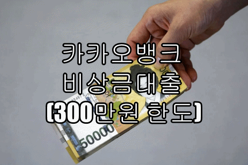 카카오뱅크 비상금대출(300만원 한도)
