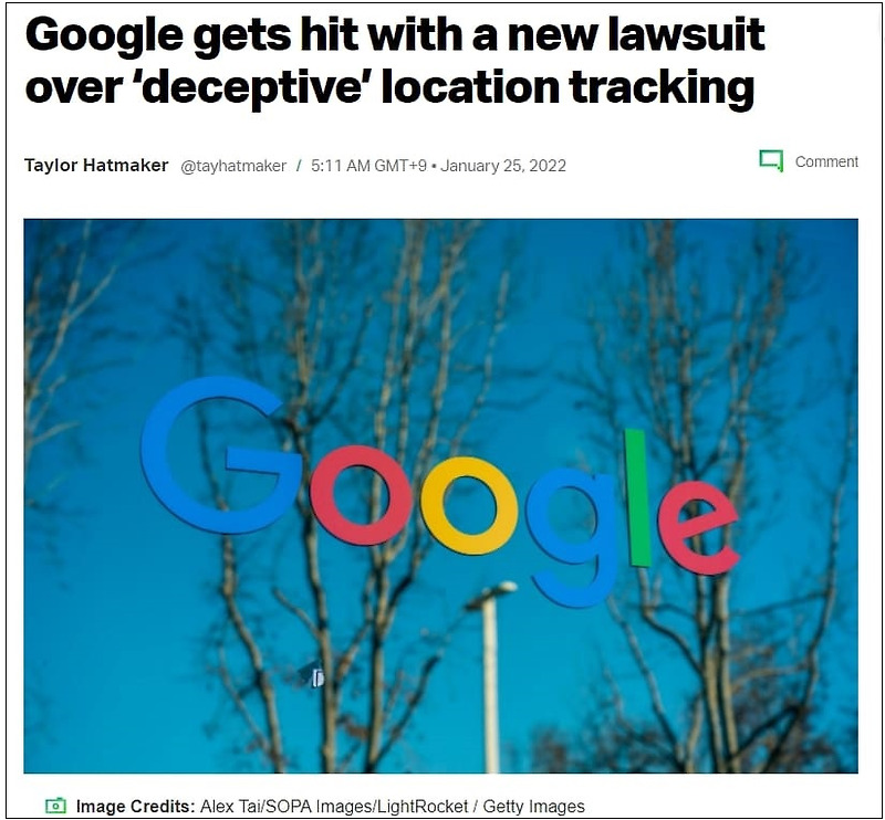 구글,  위치정보 수집으로 사용자들 속여 소송 당해  VIDEO:Google faces lawsuit over its use of location tracking data