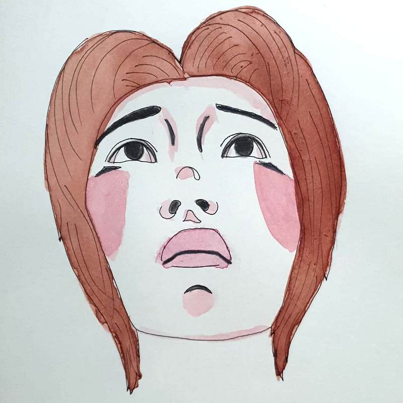 Sad 슬픔 / 일러스트레이션 그림 드로잉 / 인물화 그리기