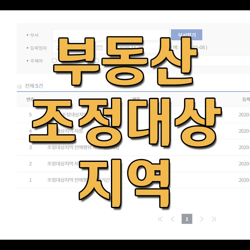 부동산 조정대상지역