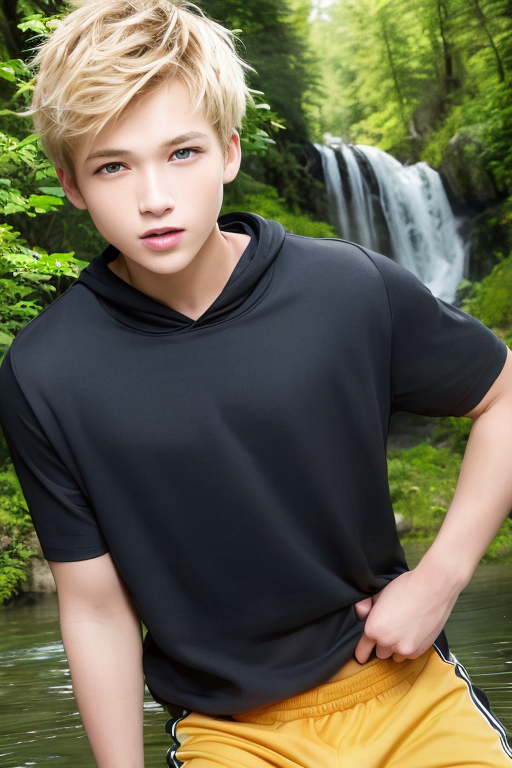 [Boy-137] A free live-action image of a summer blonde boy enjoying his summer vacation