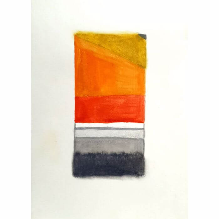 주황색 벽 Orange Wall 일러스트레이션 연필화 수채화 색연필화 크레파스화 그리기