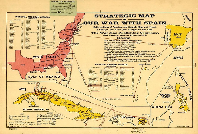 1898년 미국 -스페인 전쟁당시 지도들