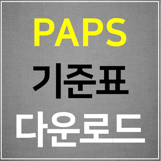 2023 PAPS 기준표 다운로드 (측정방법)