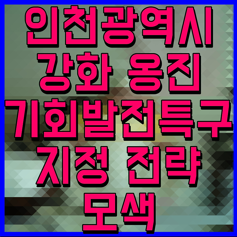 인천광역시 강화 옹진 기회발전특구 지정 전략 모색