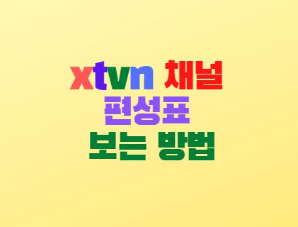 xtvn 채널 편성표 번호표 보는방법 예능 시간표