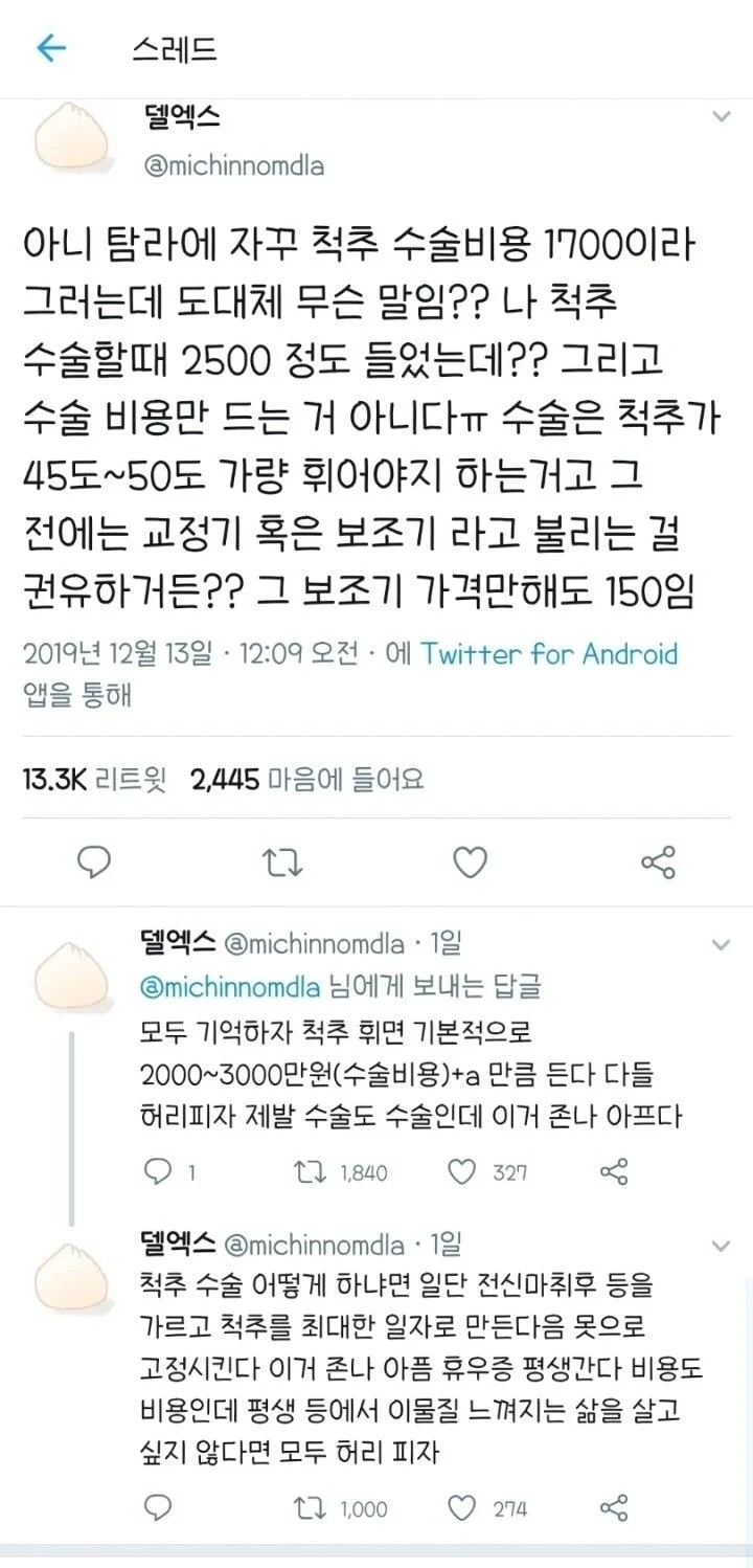 척추수술 유경험자, 허리 피자