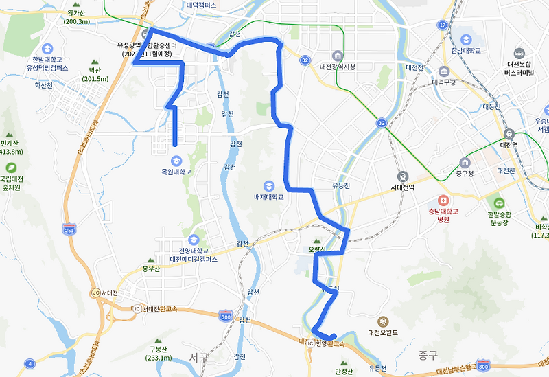 대전 312번 버스 노선, 시간표 [목원대학교, 유성 시외버스정류소, 유성온천역, 배재대학교, 산성동, 안영동]