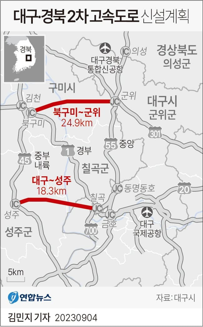 대구·경북 2차 고속도로 신설: 북구미 나들목(IC)~군위 분기점(JC) 간 고속도로 건설사업