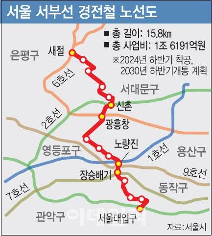 '서부선  경전철' 착공 내년 하반기...15년 만