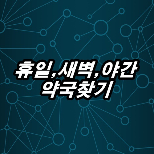 휴일 야간 새벽 약국 찾기 휴일지킴이약국 사이트 사용방법