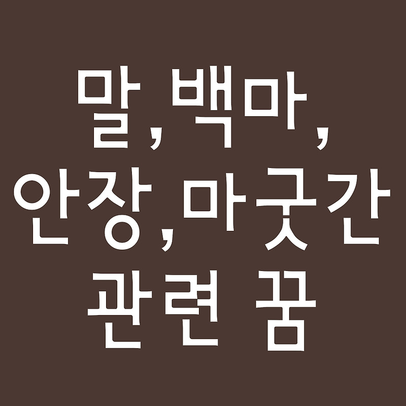 [꿈해몽]말타는꿈/백마타는꿈/말을죽이는꿈/말이새끼낳는꿈/마굿간꿈/말똥꿈/꿈해몽/꿈풀이