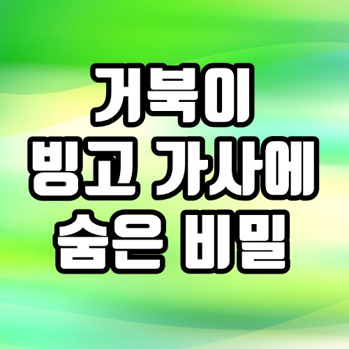 거북이 빙고 듣기 가사에 숨은 비밀  / 알고 들으면 더 좋은 음악