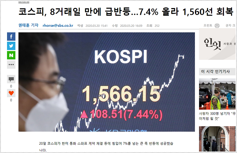 통화 스와프로 주식반등, 코스피 전망은?