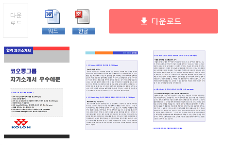 코오롱그룹 (경영지원/인사총무) 자기소개서 합격예문 [코오롱 채용 자소서]