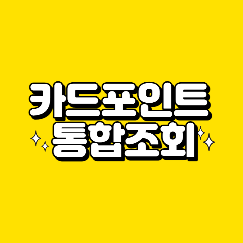 카드포인트 통합조회 1분만에 끝내기