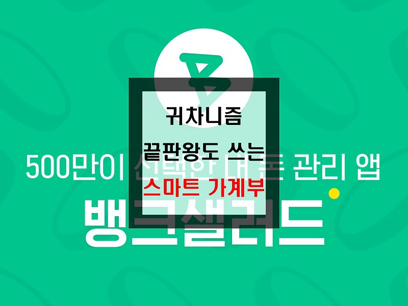 귀차니즘의 끝판왕도 쓰게하는 가계부, 자산관리 어플 : 뱅크샐러드 ~!