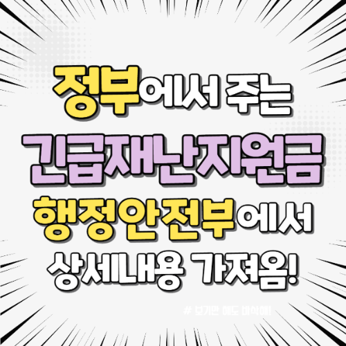 전국민에게 주는 긴급재난지원금 알아보기! (feat.행정안전부)