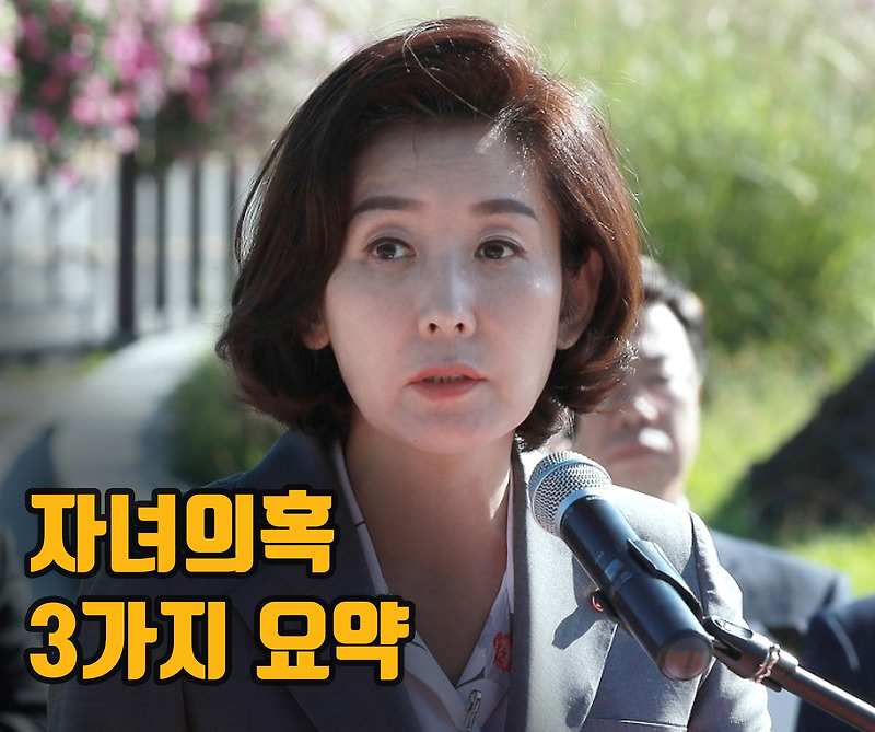 나경원 자녀의혹 3가지 요약