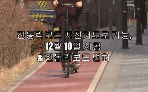 전동킥보드 자전거도로 가능,12월 10일 시행 & 전동킥보드 면허