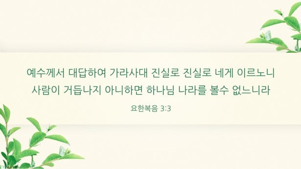 매일 성경 _ 요한복음 3:3