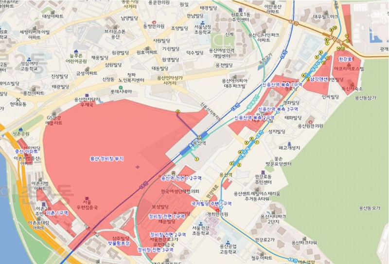 용산 정비창 부지 인근 지역 토지거래허가구역 지정되다
